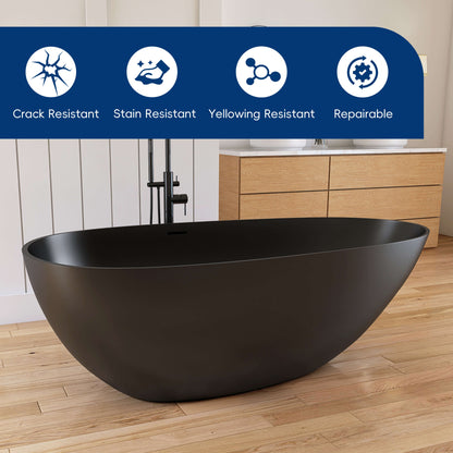 Medunjess 67'' Oval Freestanding Tub with Overflow | Soak in Style