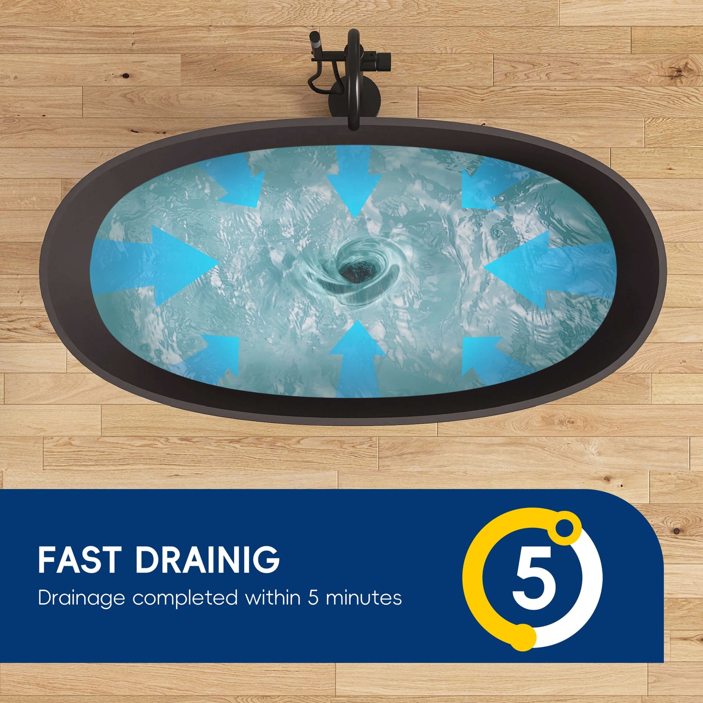 Medunjess 61'' Freestanding Soaking Solid Surface Bathtub,Brown