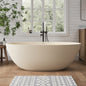 Medunjess 65" Oval Luxury Freestanding Solid Surface Resin Stone Soaking Tub