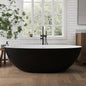 Medunjess 71" Classic Large Capacity Solid Surface Stone Resin Freestanding Soaking Bahtutb