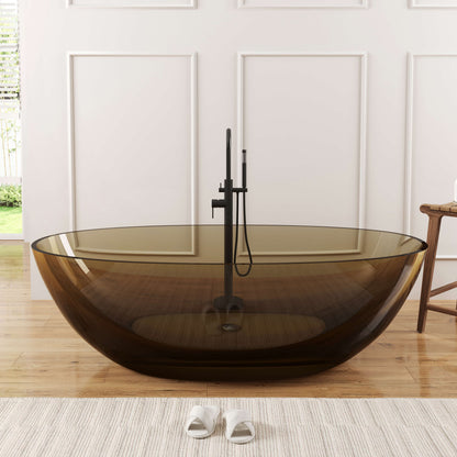 71" Freestanding Soaking Bahtutb Solid Surface Stone Resin Soaking Bathtub