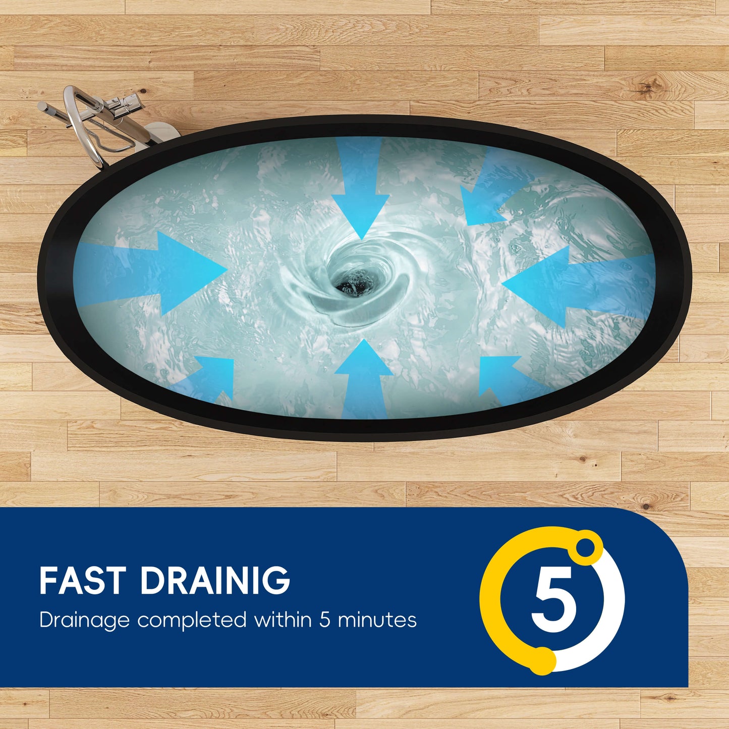 Medunjess 71" Freestanding Soaking Bahtutb Solid Surface Stone Resin Soaking Bathtub,Black