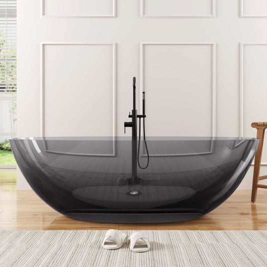 71" Freestanding Soaking Bahtutb Solid Surface Stone Resin Soaking Bathtub