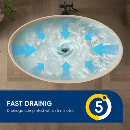 Medunjess 63" Milk-Coffee Wavy Freestanding Tub Solid Surface Freestadning Bathtub