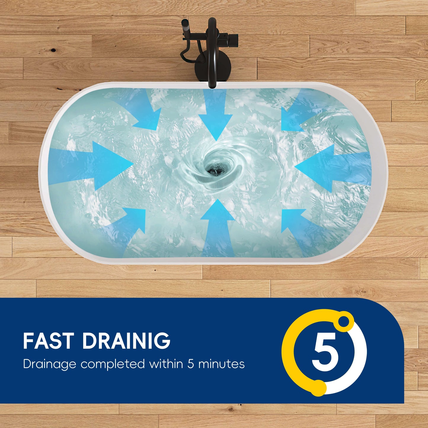 Medunjess 51'' Freestanding immersion solid surface bathtubs