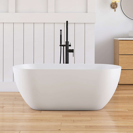 Medunjess 51'' Freestanding immersion solid surface bathtubs