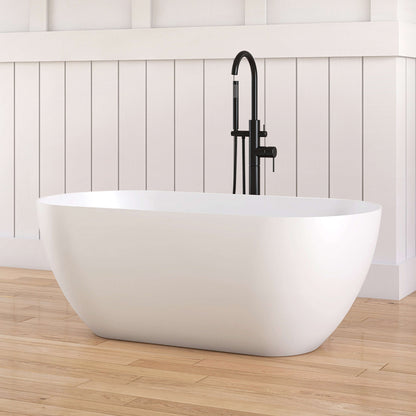 Medunjess 51'' Freestanding immersion solid surface bathtubs