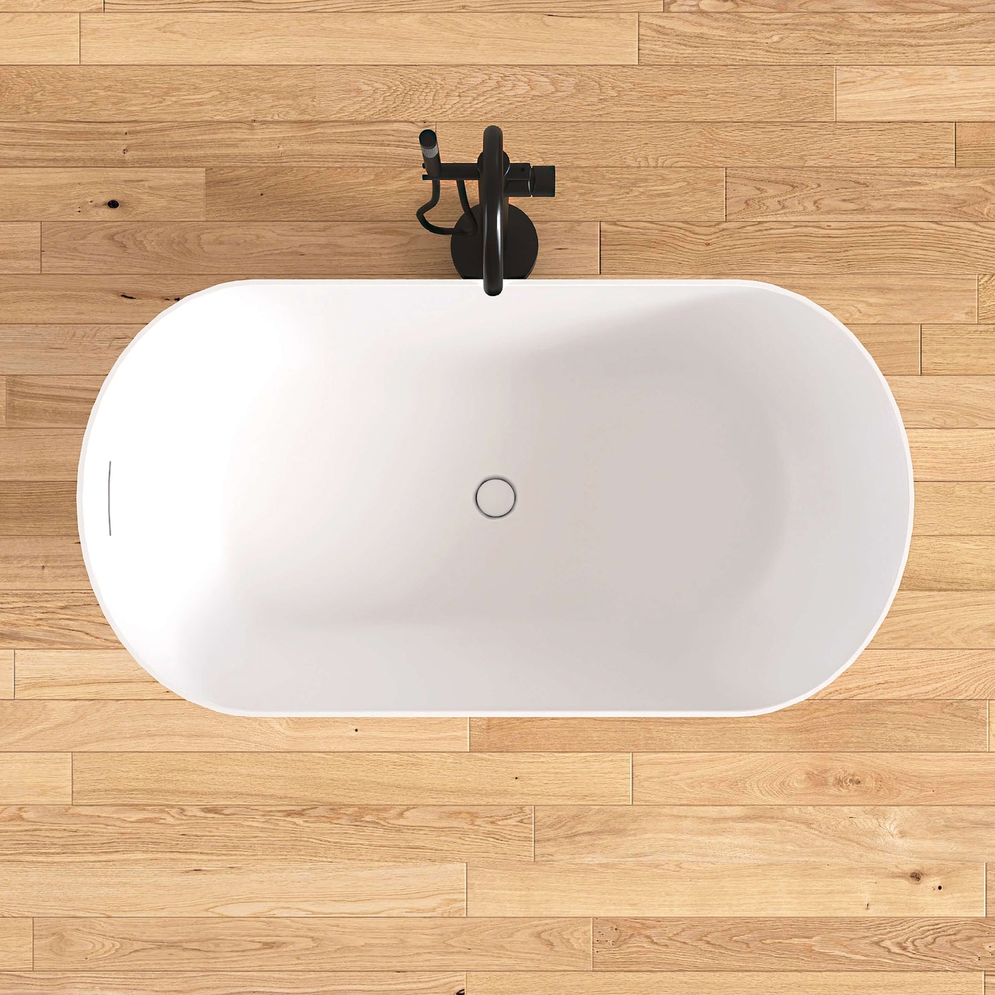 Medunjess 51'' Freestanding immersion solid surface bathtubs