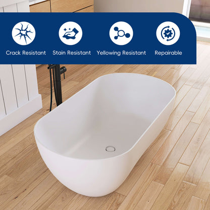 Medunjess 51'' Freestanding immersion solid surface bathtubs