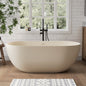 Medunjess 59" Solid Surface Freestanding Bathtub – Resin Stone Soaking Tub
