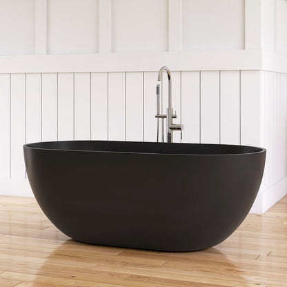 Medunjess 59'' Freestanding immersion solid surface bathtubs