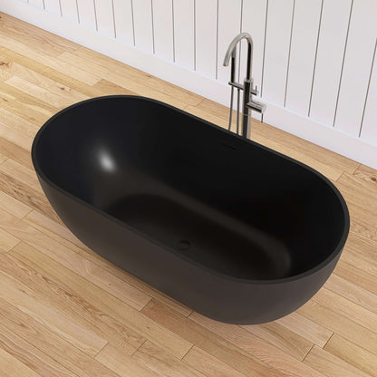 Medunjess 59'' Freestanding immersion solid surface bathtubs