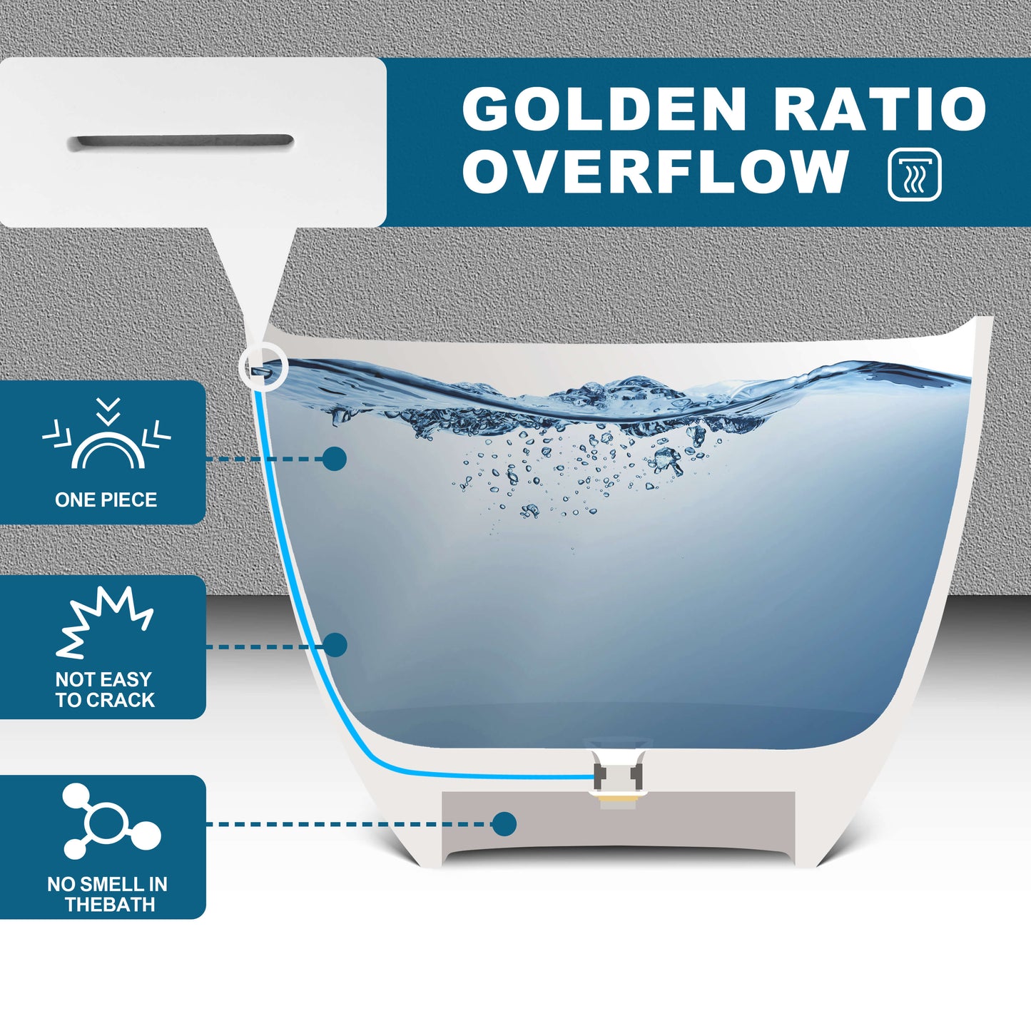 Medunjess 69" Freestanding Soaking Bathtub Solid Surface Stone Resin Soaking Tubs