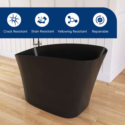 Medunjess 51" Japanese Soaking Tub Freestanding ECO-Friendly,Black