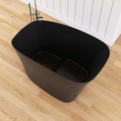 Medunjess 51" Japanese Soaking Tub Freestanding ECO-Friendly,Black