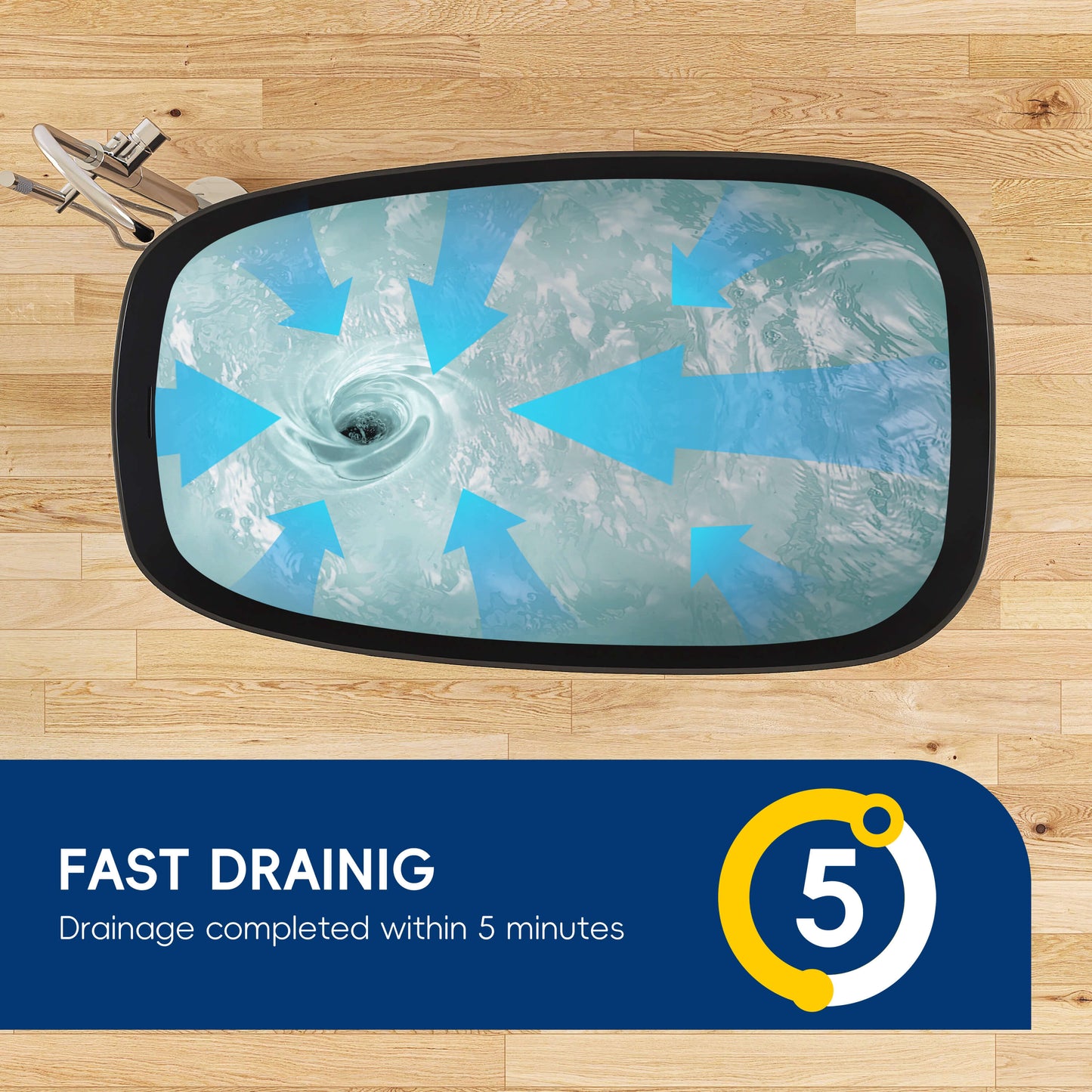 Medunjess 51" Japanese Soaking Tub Freestanding ECO-Friendly,Black