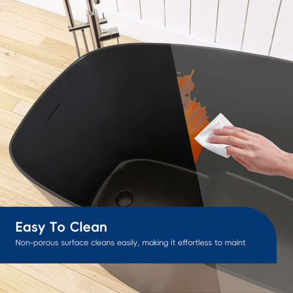 Medunjess 51" Japanese Soaking Tub Freestanding ECO-Friendly,Black