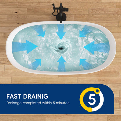 Medunjess 55'' Firmor Freestanding Bathtub Solid Surface Stone