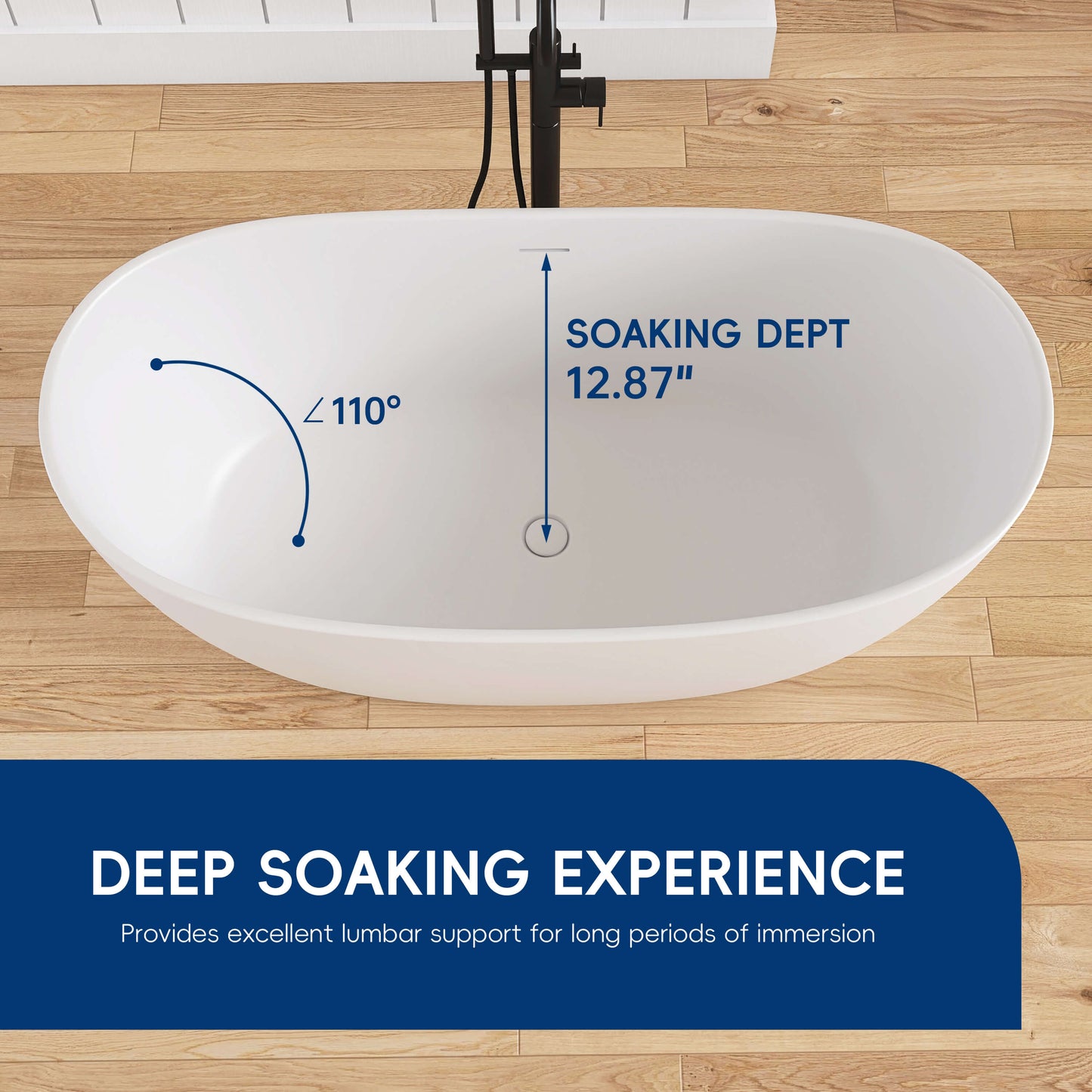 Medunjess 55'' Firmor Freestanding Bathtub Solid Surface Stone