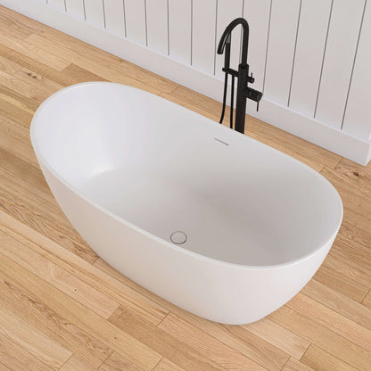 Medunjess 55'' Firmor Freestanding Bathtub Solid Surface Stone