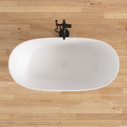 Medunjess 55'' Firmor Freestanding Bathtub Solid Surface Stone