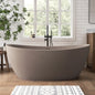 Medunjess 65" Modern Solid Surface Freestanding Bathtub Deep Soaking Tubs