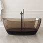 Medunjess 65" Modern Solid Surface Freestanding Bathtub Deep Soaking Tubs
