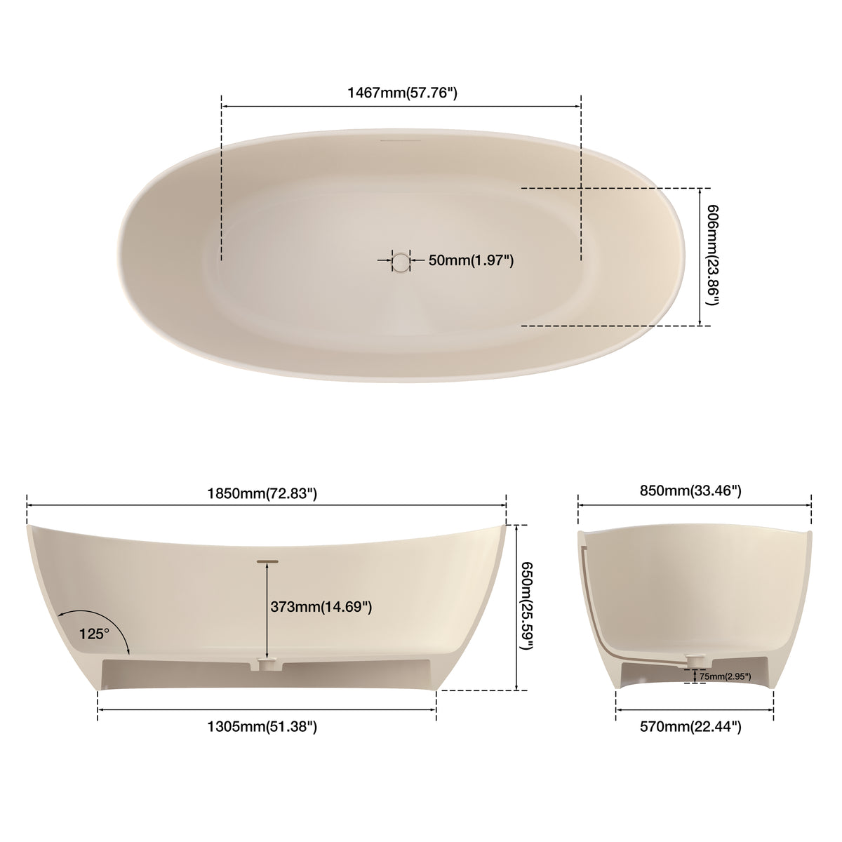 Cyrena 73" in Cream * 2