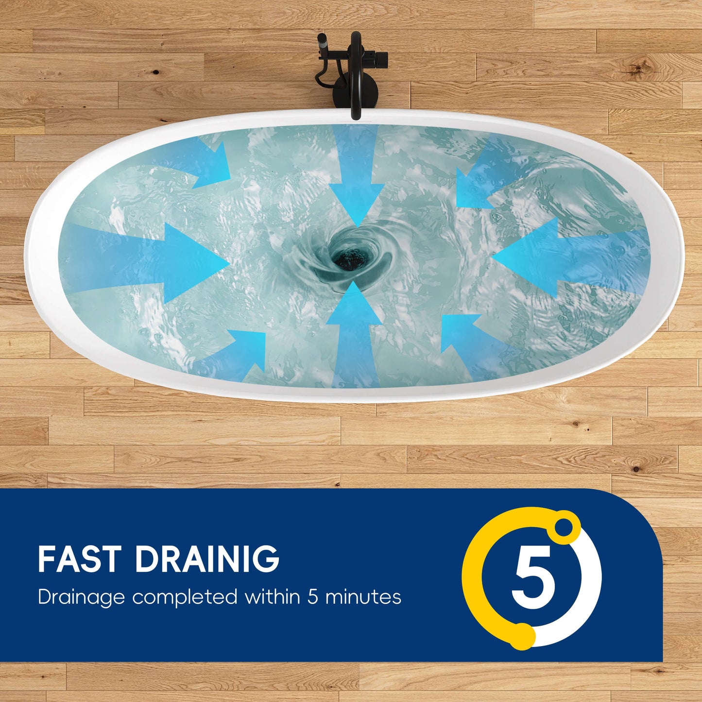 Medunjess 73'' Monolith Freestanding Bathtub Solid Surface Stone