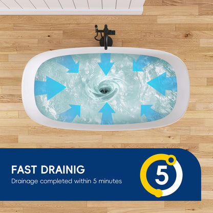 Medunjess 67'' Solium Freestanding Bathtub Solid Surface Stone