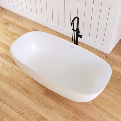 Medunjess 67'' Solium Freestanding Bathtub Solid Surface Stone