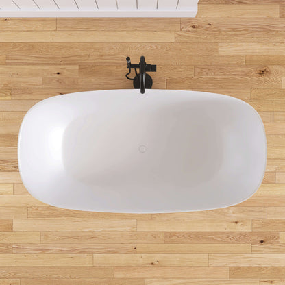 Medunjess 67'' Solium Freestanding Bathtub Solid Surface Stone