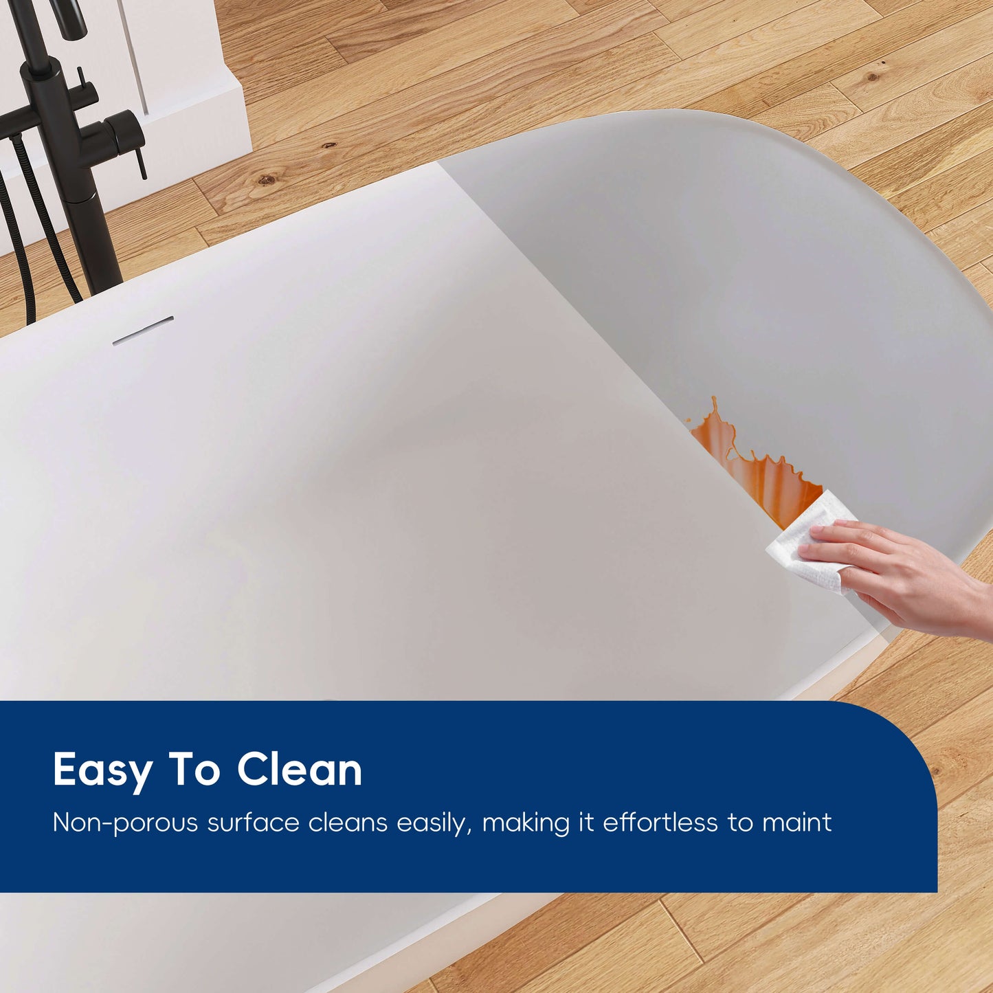 Medunjess 67'' Solium Freestanding Bathtub Solid Surface Stone