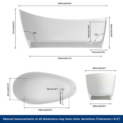 Dimensions of a white ceramic planter with measurements in millimeters.