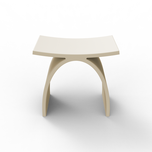 Medunjess Milk Coffee Freestanding Shower Seat Solid Surface Shower Stool