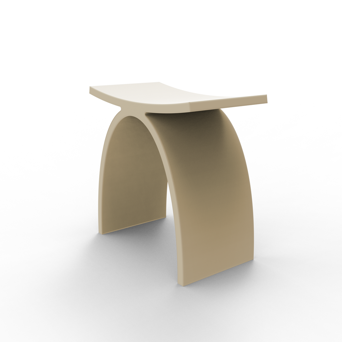 Medunjess Milk Coffee Freestanding Shower Seat Solid Surface Shower Stool