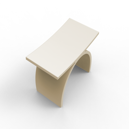 Medunjess Milk Coffee Freestanding Shower Seat Solid Surface Shower Stool