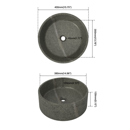 Medunjess 15'' Artemas Round Solid Surface Vessel Sink