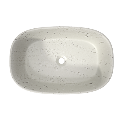 Medunjess 23"  Oval Terrazzo Patterned Above-Counter Bathroom Vanity Basin