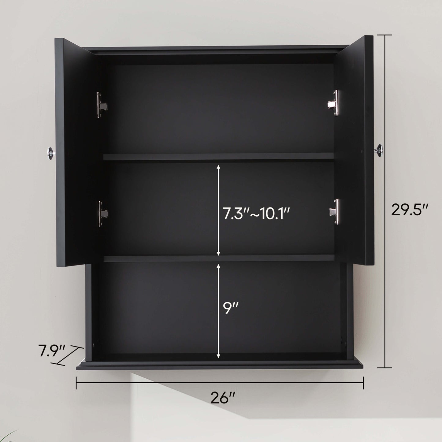 Medunjess 26 in. W x 30 in. H Wall Bathroom Cabinet Over The Toilet Storage