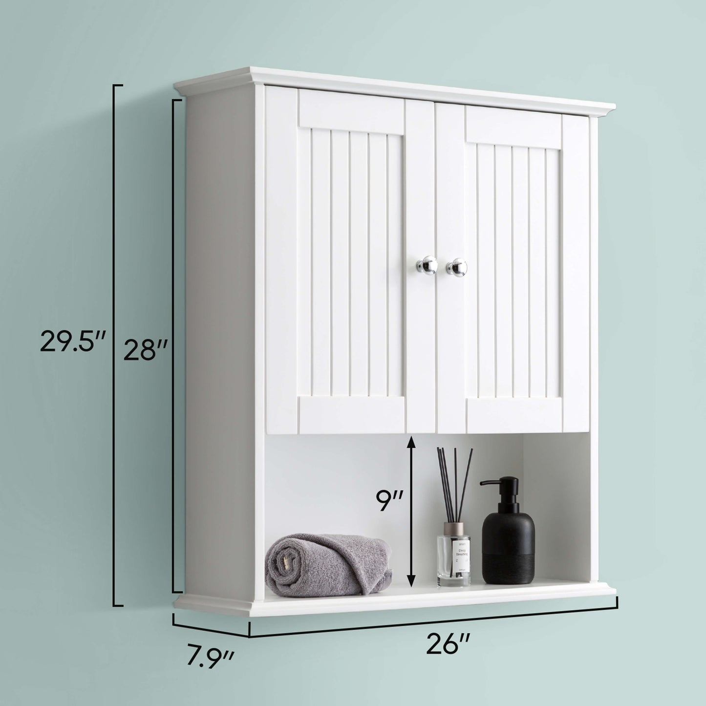 Medunjess 26 in. W x 30 in. H Wall Bathroom Cabinet Over The Toilet Storage
