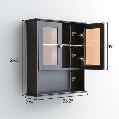 Medunjess 26 in. W x 30 in. H Bathroom Storage Wall Cabinet Fully Assembled with Sensor Light