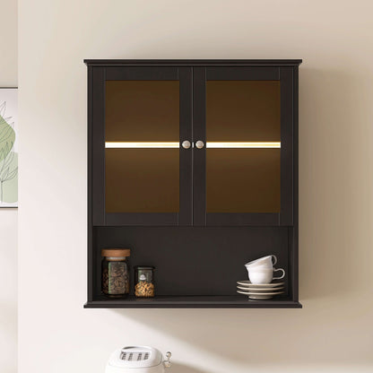 Medunjess 26 in. W x 30 in. H Bathroom Storage Wall Cabinet Fully Assembled with Sensor Light