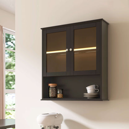 Medunjess 26 in. W x 30 in. H Bathroom Storage Wall Cabinet Fully Assembled with Sensor Light