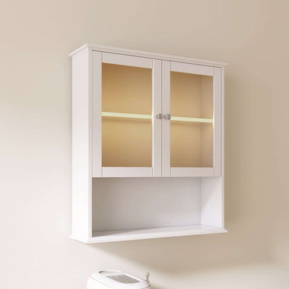 Medunjess 26 in. W x 30 in. H Bathroom Storage Wall Cabinet Fully Assembled with Sensor Light