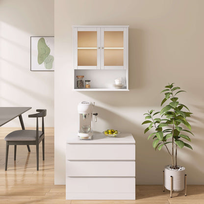 Medunjess 26 in. W x 30 in. H Bathroom Storage Wall Cabinet Fully Assembled with Sensor Light