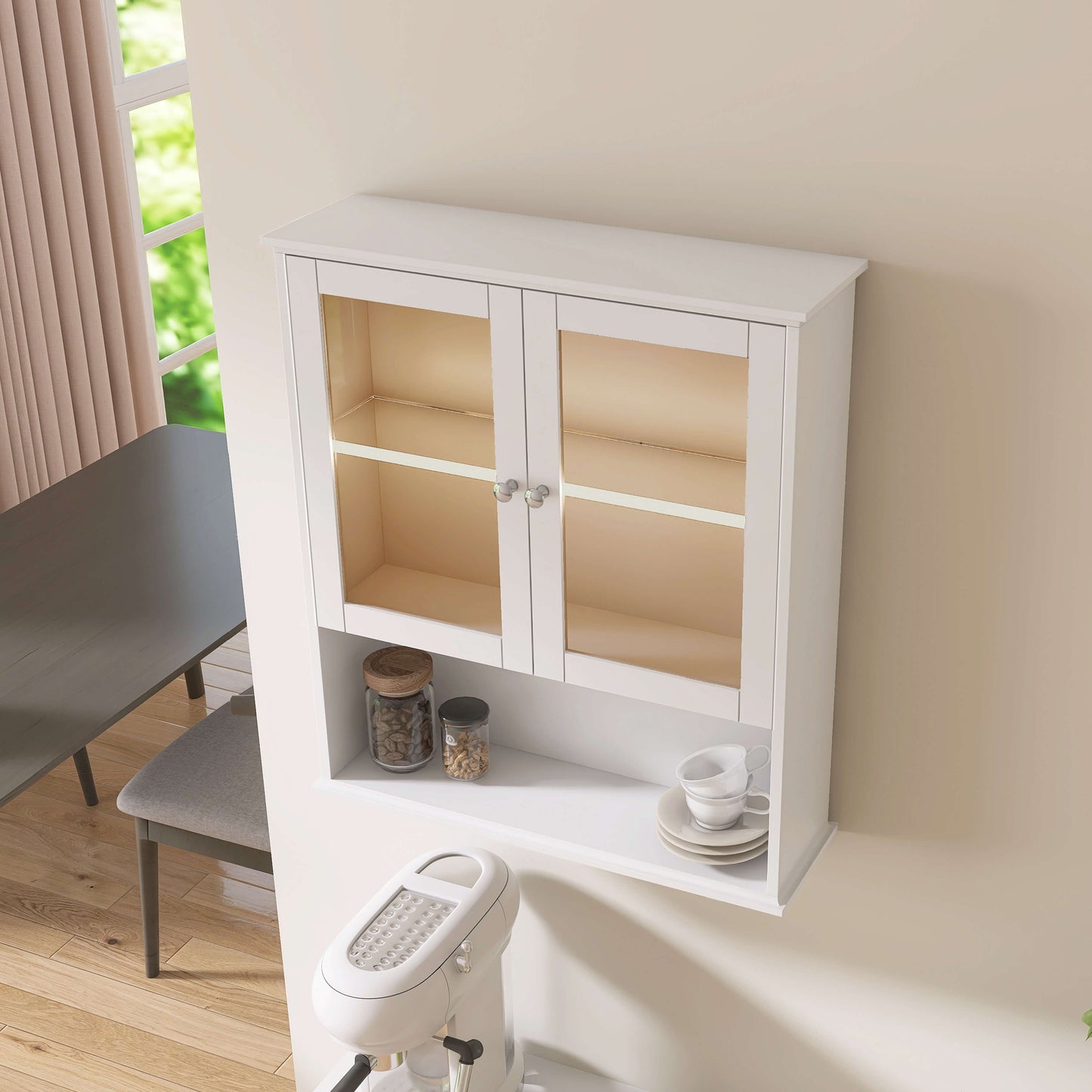 Medunjess 26 in. W x 30 in. H Bathroom Storage Wall Cabinet Fully Assembled with Sensor Light