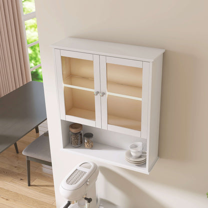 Medunjess 26 in. W x 30 in. H Bathroom Storage Wall Cabinet Fully Assembled with Sensor Light