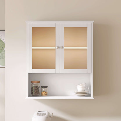 Medunjess 26 in. W x 30 in. H Bathroom Storage Wall Cabinet Fully Assembled with Sensor Light