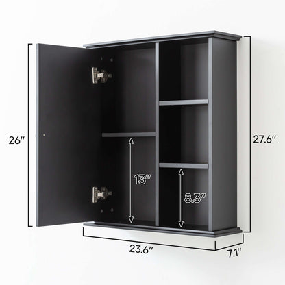 Medunjess 24 in. W x 7 in. D x 28 in. H Wall Bathroom Cabinet Over the Toilet Storage